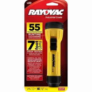 Rayovac Industrial 2D LED Workhorse Flashlight, White LED, Yellow (WHH2D-BA)