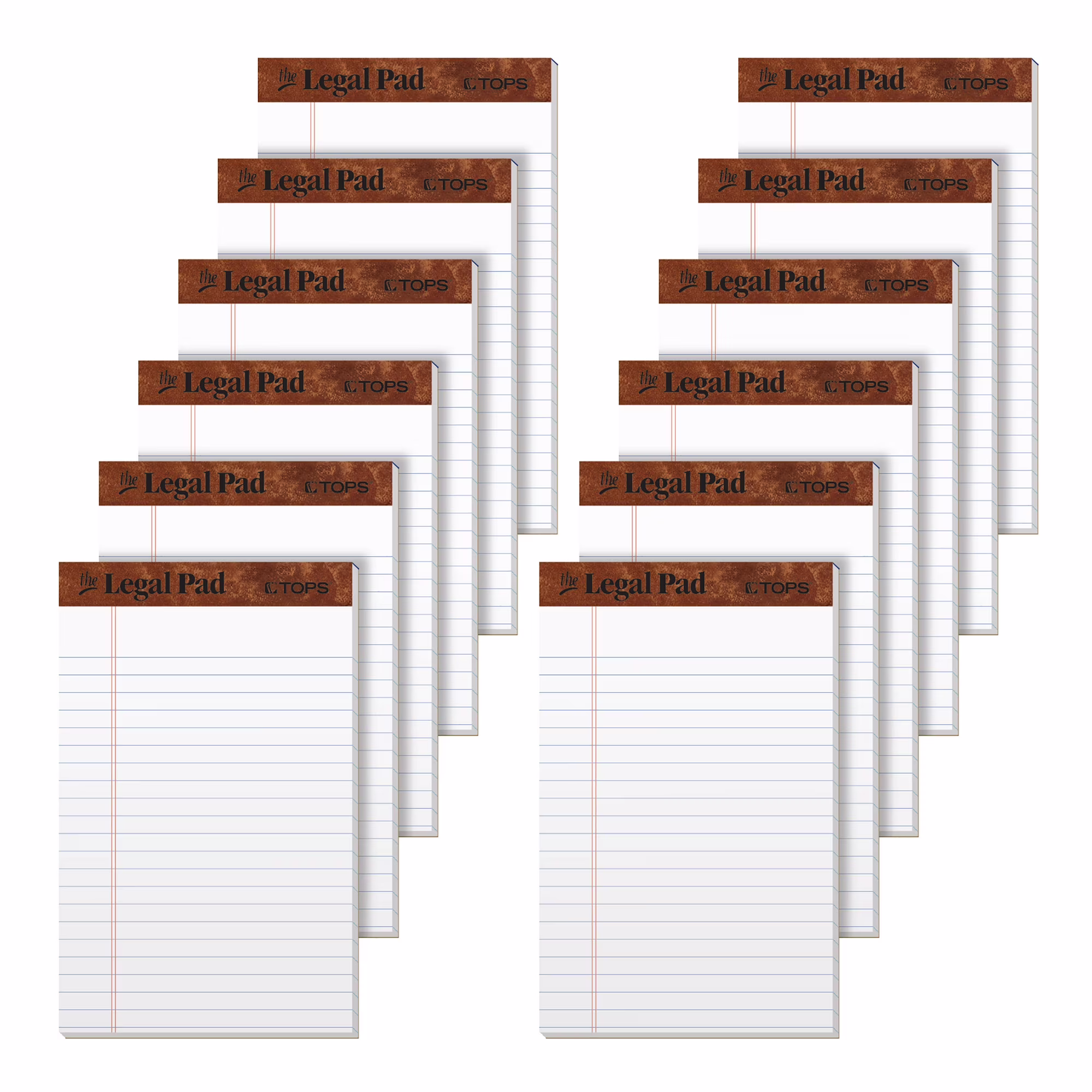 TOPS The Legal Pad Writing Pads, Jr. Legal Rule, 5" x 8", White, 12-Pack (7500)