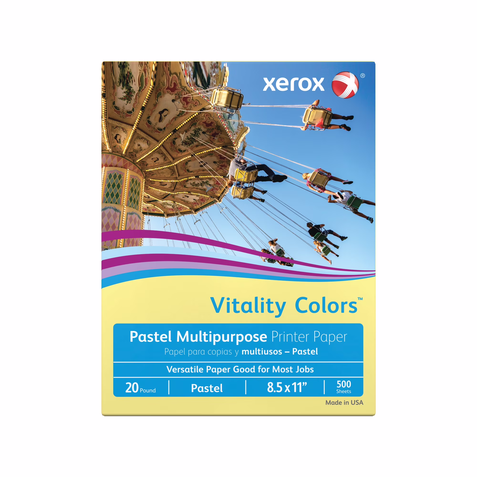 Xerox® Vitality Colors™ Multipurpose Printer Paper, 20 Lb, Yellow, 500 Sheets (3R11051)