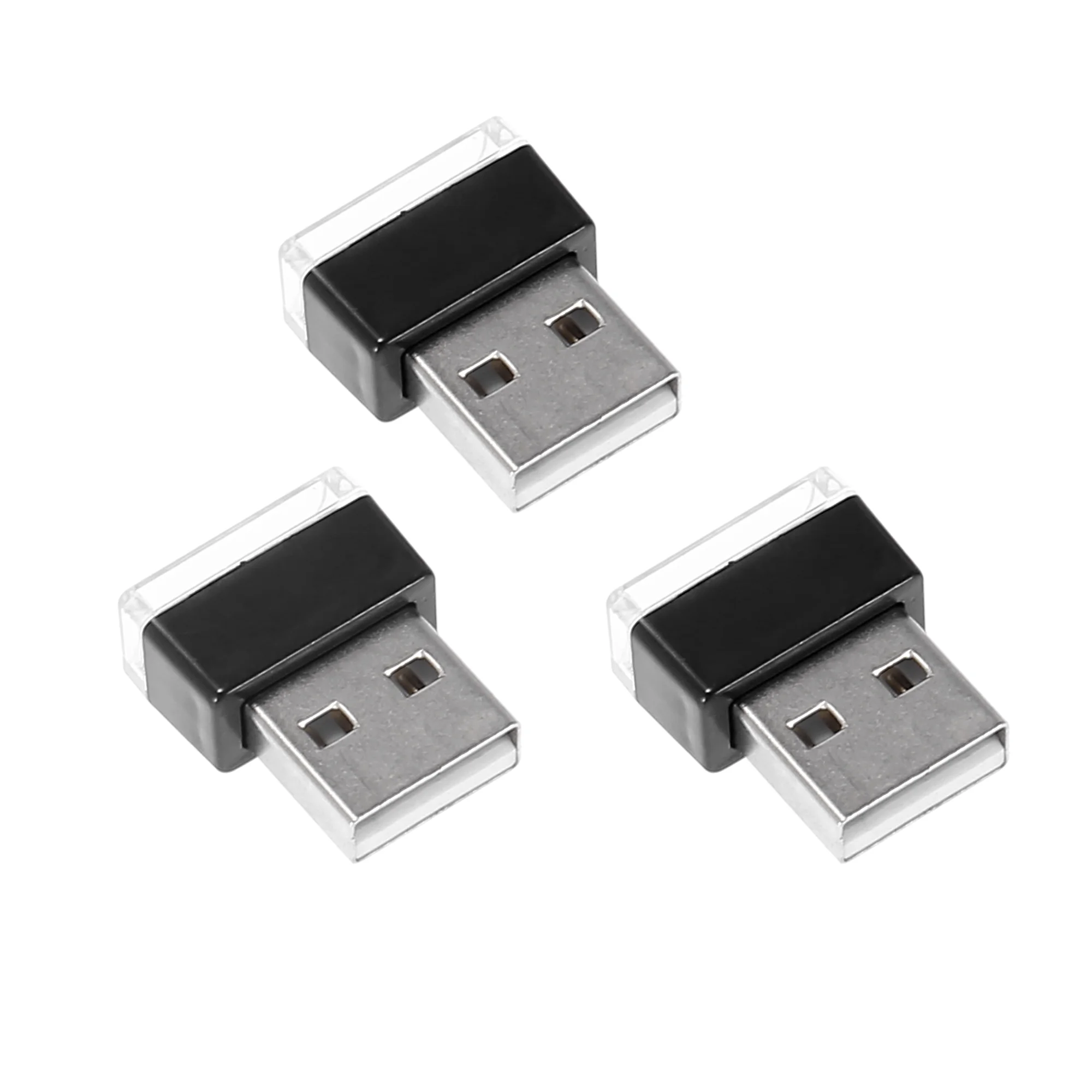 3pcs Ice Blue Mini USB LED Atmosphere Lights (Universal DC 5V)