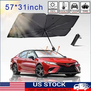 Foldable Car Windshield Sunshade Umbrella (57'' x 31'')